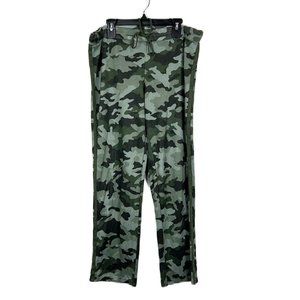 Lucky Brand Pants Women Medium Green Camo Pull On Drawstring Loose Soft Lounge